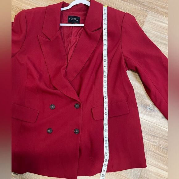ELOQUII Women’s Double Breasted Red Blazer Size 24 - Picture 7 of 8